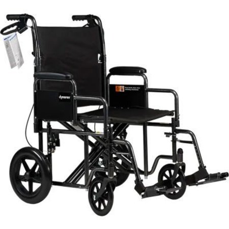 DYNAREX Dynarex DynaRide Transport Plus Wheelchair, Foot Rest & Detach Desk Arm, 22inW Seat 10244